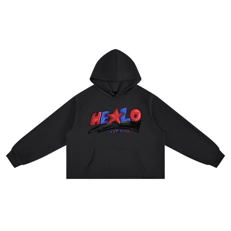 CODENAME HELLO® Hoodie — boxy fit hoodie — CODENAME: NEXT DOOR — F.A.N.D. (Footprint Against Normal Division), HELLO® Capsule Pt. 2 — Footprint Apparel