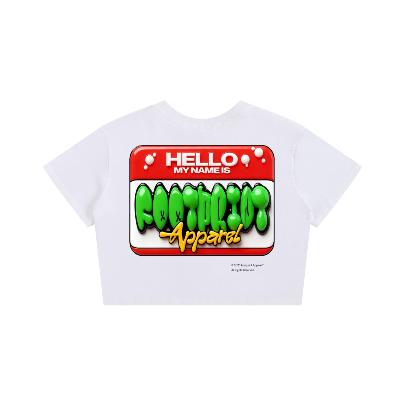 WHITE “Hello, Pretty Footprint®” Baby Tee