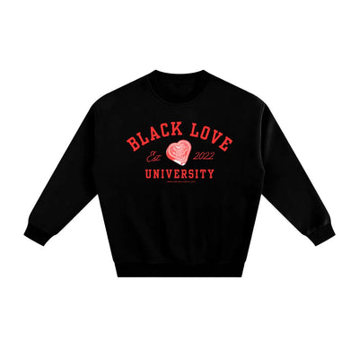 Black Love University Crewneck | red - Footprint Apparel