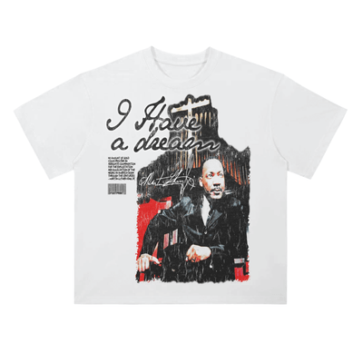 MLK "Power in Peace" T-Shirt | white - Footprint Apparel