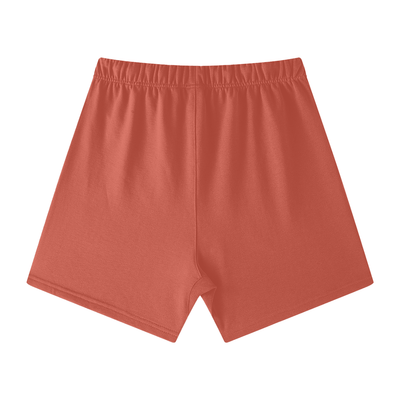 Footprint® Core Essential Shorts in rustic red, unisex, made of 100% cotton, comfortable and versatile for everyday wear.