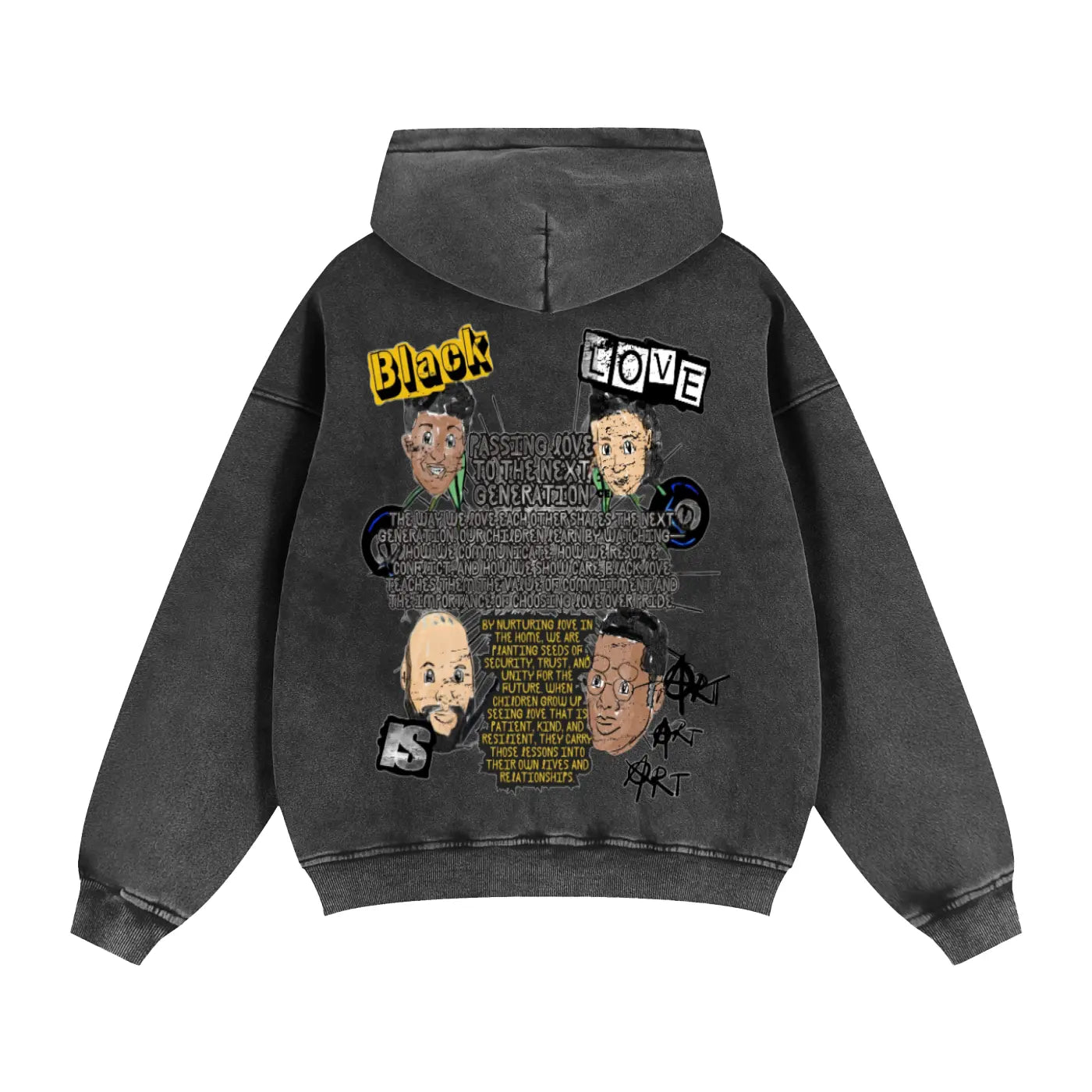 Stylish 90's LOVE | Black Love is ART Hoodie featuring bold graphics and a powerful message, perfect for any wardrobe.
