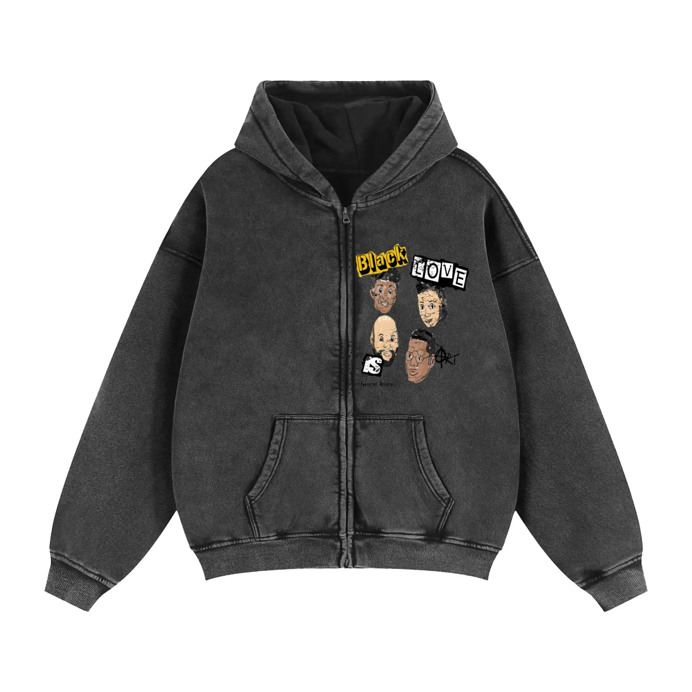 Stylish 90's LOVE | Black Love is ART Hoodie featuring bold artwork, perfect for expressing love and artistry.