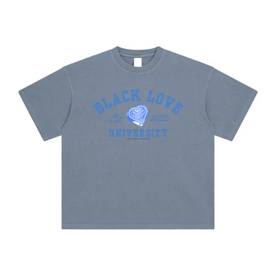 Black Love University Alumni T-Shirt | Gray Blue - Footprint Apparel
