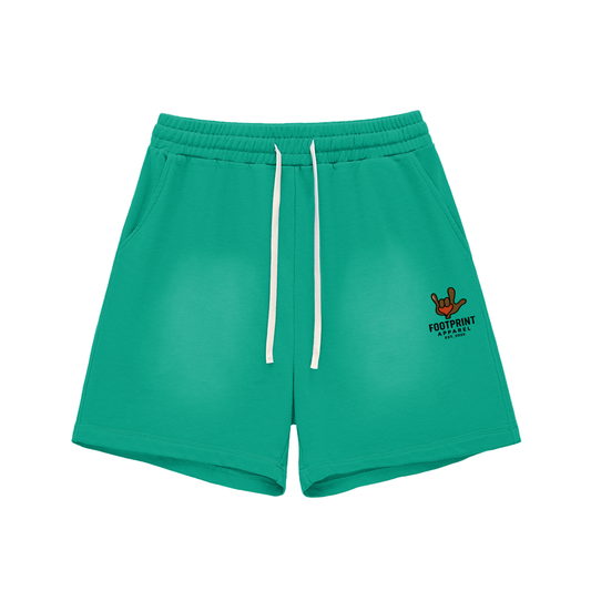 Sun Fade Raw Edge Cotton Shorts ODMPOD
