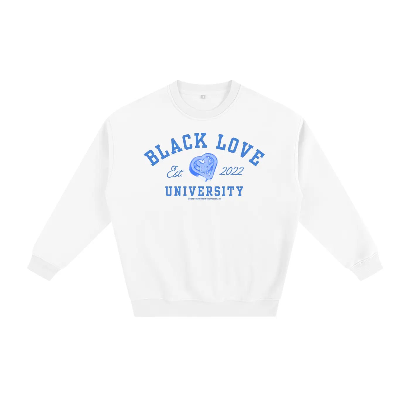 Black Love University Crewneck | blue - Footprint Apparel