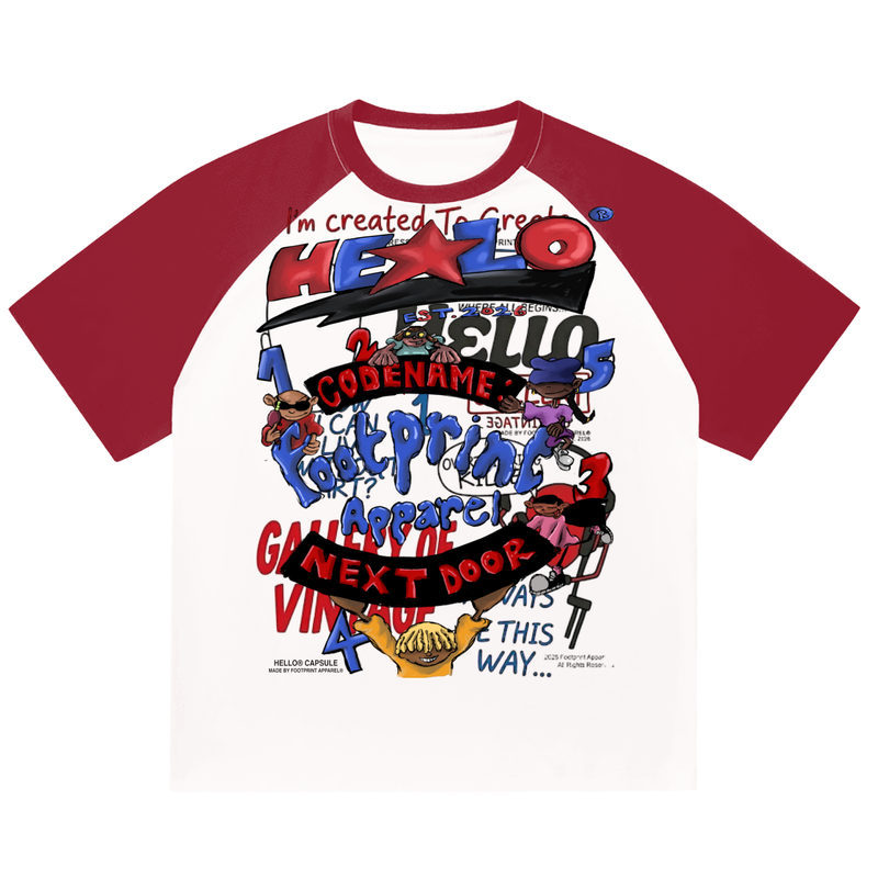 CODENAME® SERIES/ GALLERY OF VINTAGE T-Shirt in White with Burgundy – Footprint Apparel