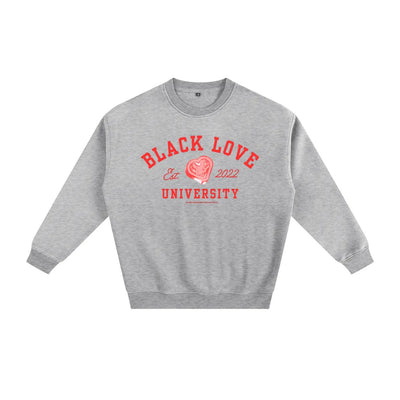Black Love University Crewneck | red - Footprint Apparel