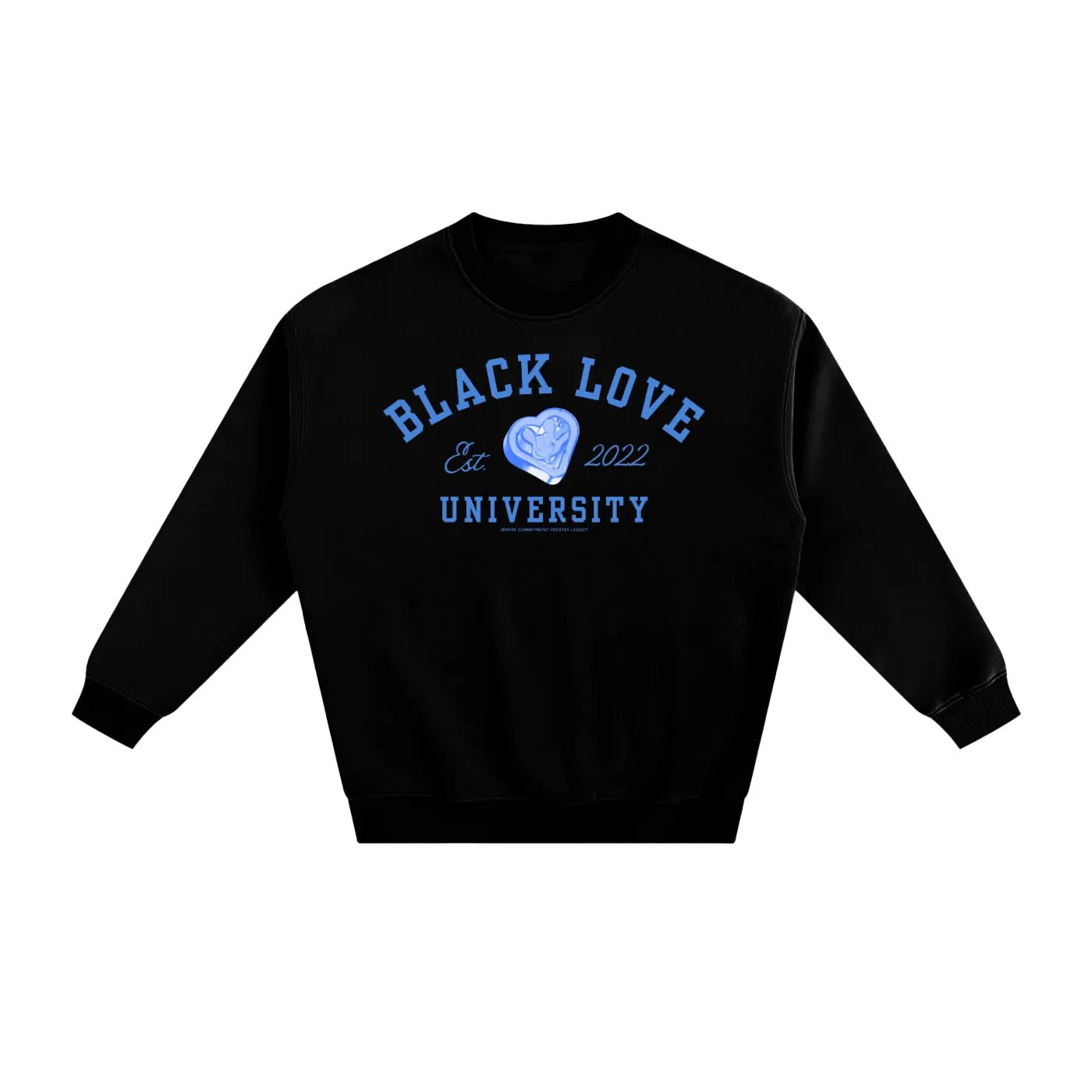 Black Love University Crewneck | blue - Footprint Apparel