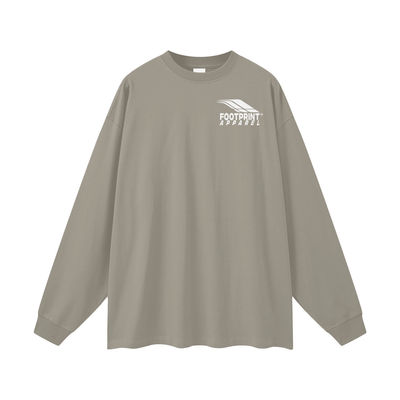 Footprint® Core Essential Long Sleeve unisex loose fit cotton shirt in beige color